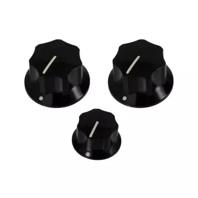 All Parts - Set of 3 Knobs for Jazz Bass - Black