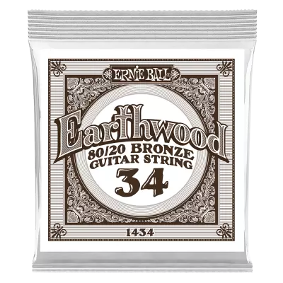 Corde de guitare simple Earthwood d'Ernie Ball - .034w