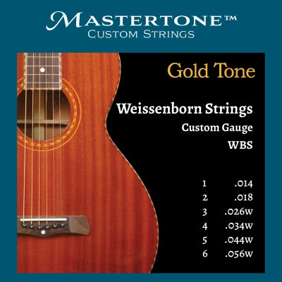 Cordes Weissenborn Gold Tone pour guitare acoustique - Jauge personnalisée