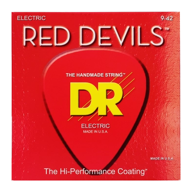DR Strings - Jeu de cordes pour guitare électrique avec revêtement Red Devil longue durée - 9-42