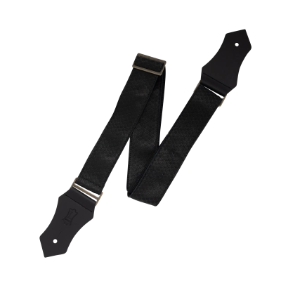 Levys - 3 Leather Snake Skin Adjustable Guitar Strap - Faux Black Cobra