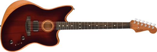 Fender - American Acoustasonic Jazzmaster, tout acajou, touche ébène, avec housse - Bourbon Burst