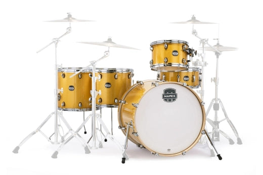 Mapex - Pack de fûts Mars Birch Crossover 5 pièces (22, 12, 14, 16, SD) - Sunflower Sparkle