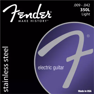 Fender - Cordes de guitare électrique en acier inoxydable 350L 9-42