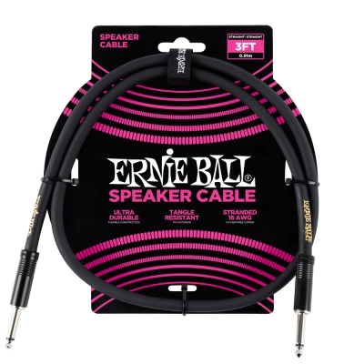 Câble d'enceinte Ernie Ball - 3 haut-parleurs - Noir