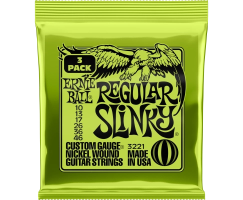 Ernie Ball - Lot de 3 cordes électriques Regular Slinky 10-46