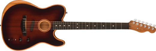 Fender - American Acoustasonic Telecaster, tout acajou, touche ébène, housse incluse - Bourbon Burst