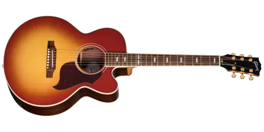Gibson - Guitare acoustique/électrique Parlor Rosewood EC avec étui rigide - Rosewood Burst