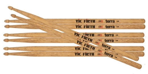 Vic Firth - Baguettes American Classic Terra avec embout en bois - 5A (paquet de 4)
