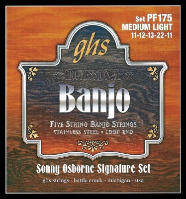 Cordes GHS - Banjo Sonny Osborne 5 cordes, boucle moyenne/légère