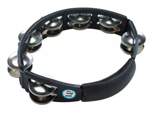 Latin Percussion - Cyclops Handheld Tambourine, Steel Jingles - Black