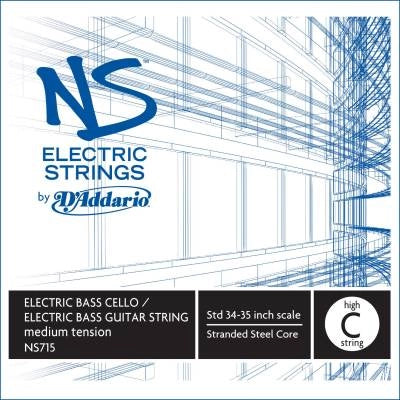 D'Addario Orchestral - NS715 - Corde de Do aigu pour basse/violoncelle électrique, diapason 4/4, tension moyenne