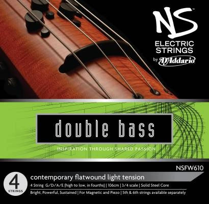 D'Addario Orchestral - NSFW610 - Jeu de cordes D'Addario NS pour basse électrique contemporaine, diapason 3/4, tension moyenne