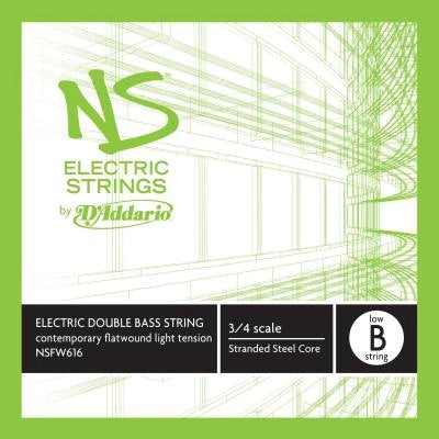 D'Addario Orchestral - NSFW616 - Corde de basse électrique contemporaine D'Addario NS, simple corde de Si grave, diapason 3/4, tension moyenne