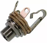 Yorkville Sound - Switchcraft 1/4 Inch Female Switching Mono Panel Jack w/Long Bushing