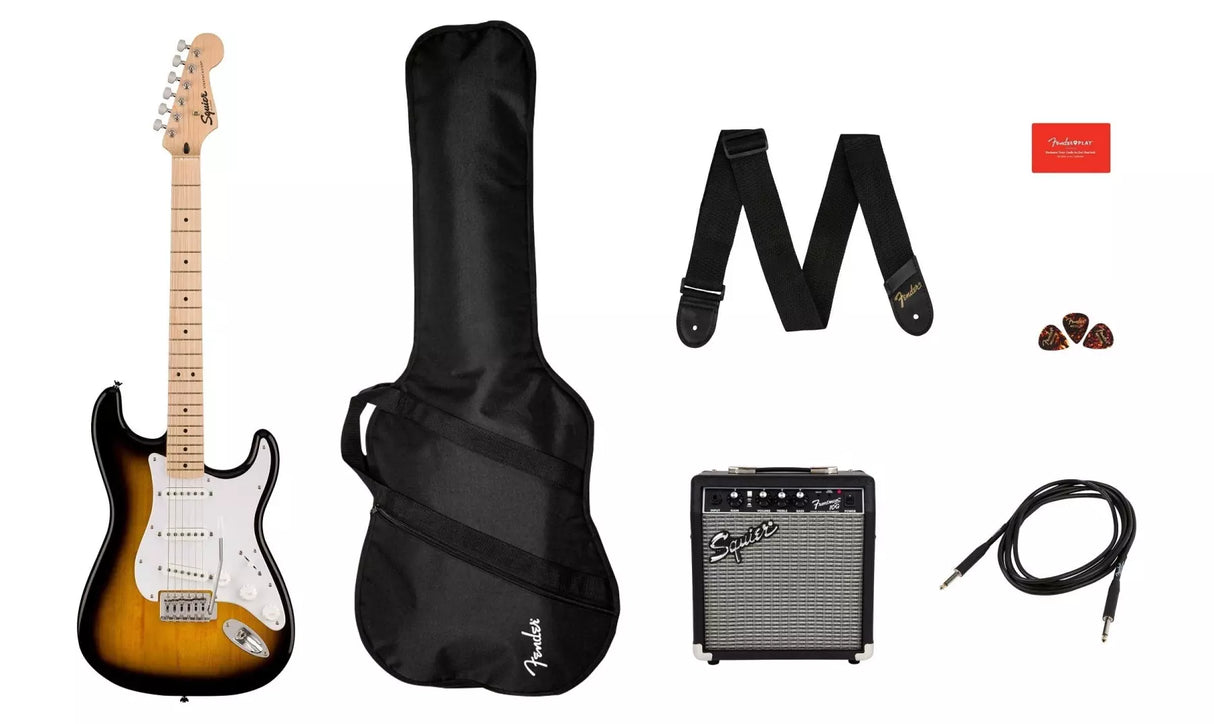 Squier - Pack Sonic Stratocaster avec Frontman 10G et housse de transport - Sunburst 2 couleurs 0371720003