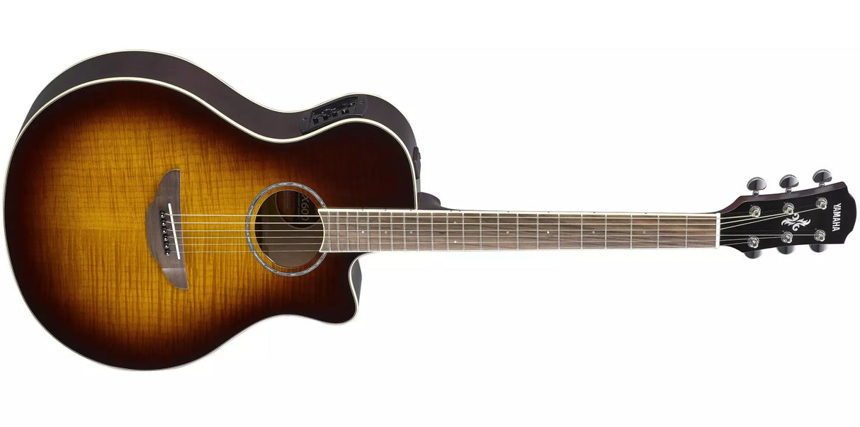 Yamaha - APX600FM Acoustique-Électrique avec Pan Coupé - Érable Flammé Tobacco Brown Sunburst