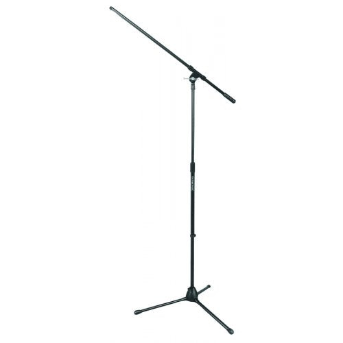 Pieds de scène - Pied de microphone trépied avec perche fixe - Noir