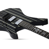 Schecter Synyster Custom Noir brillant avec fines rayures argentées 1740-SHC