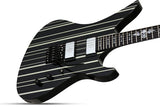 Schecter Synyster Custom Noir brillant avec fines rayures argentées 1740-SHC