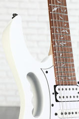 Guitare électrique Ibanez JEM Junior Signature Steve Vai avec incrustations de vigne - Gaucher - Blanc