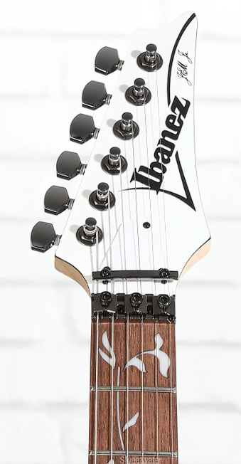 Guitare électrique Ibanez JEM Junior Signature Steve Vai avec incrustations de vigne - Gaucher - Blanc