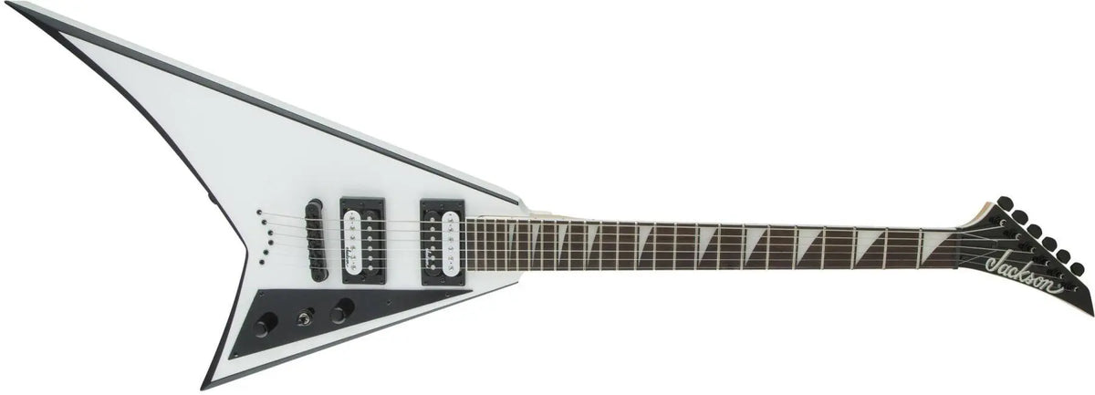 Guitares Jackson - Série JS Rhoads JS32T, touche en amarante - Blanc avec biseaux noirs 2910127577