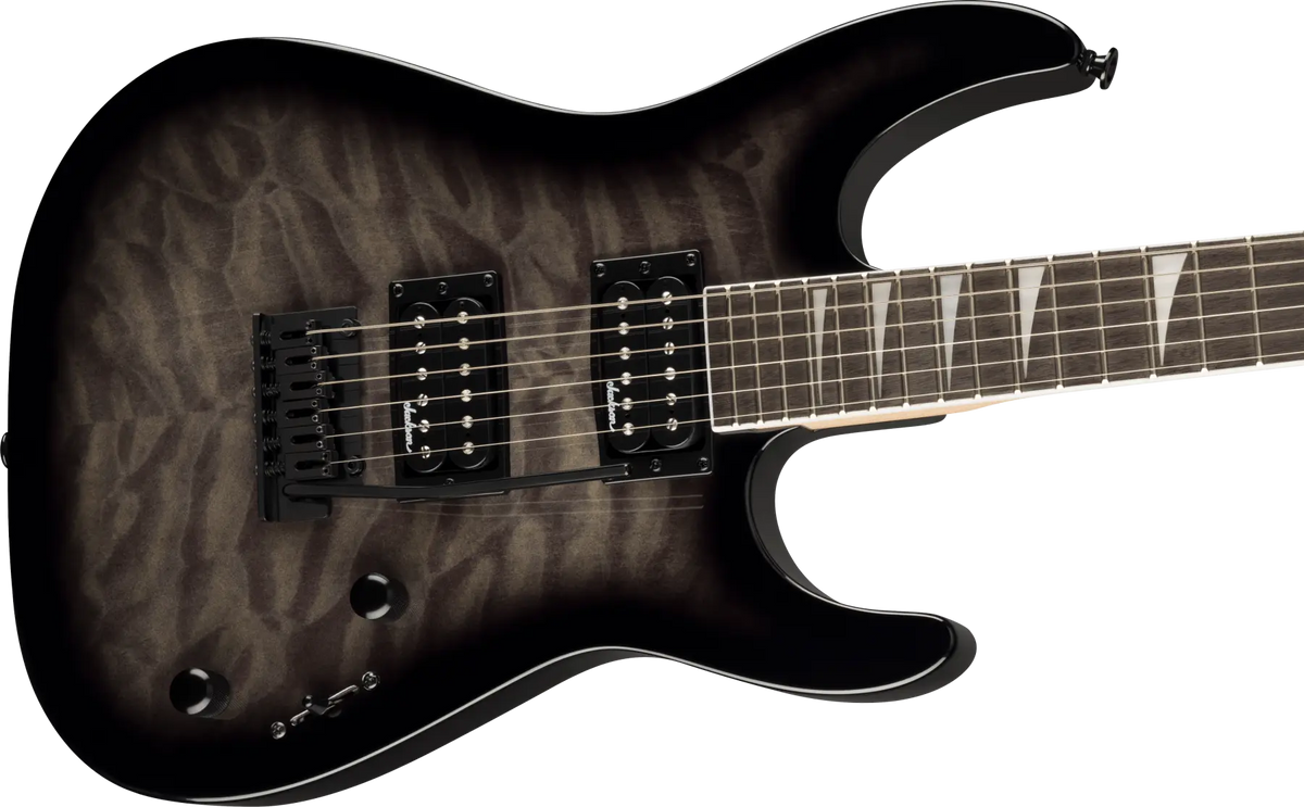 Guitare Jackson - JS Series Dinky JS20 DKQ 2PT, touche amarante - Transparent Black Burst 2910211585