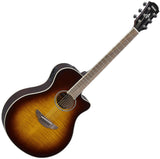 Yamaha - APX600FM Acoustique-Électrique avec Pan Coupé - Érable Flammé Tobacco Brown Sunburst