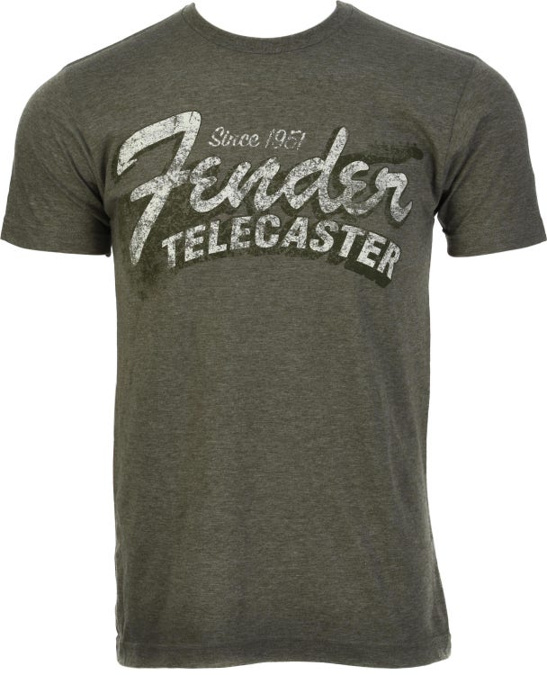 T-shirt Fender Telecaster depuis 1951 - Vert chiné militaire, Taille L 9101291597