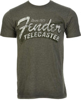 T-shirt Fender Telecaster depuis 1951 - Vert chiné militaire, Taille L 9101291597