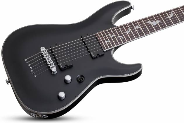 Guitare électrique Schecter 1185SHC Damien Platinum 7 cordes pour droitier - Noir satiné