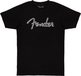T-shirt Fender Spaghetti Wavy Checker Logo, Noir, Taille M