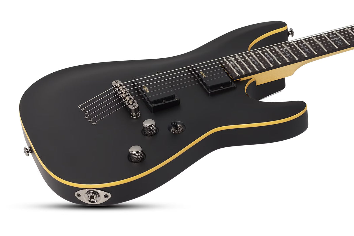 Schecter - Demon-6 Electric Guitar - Aged Black Satin