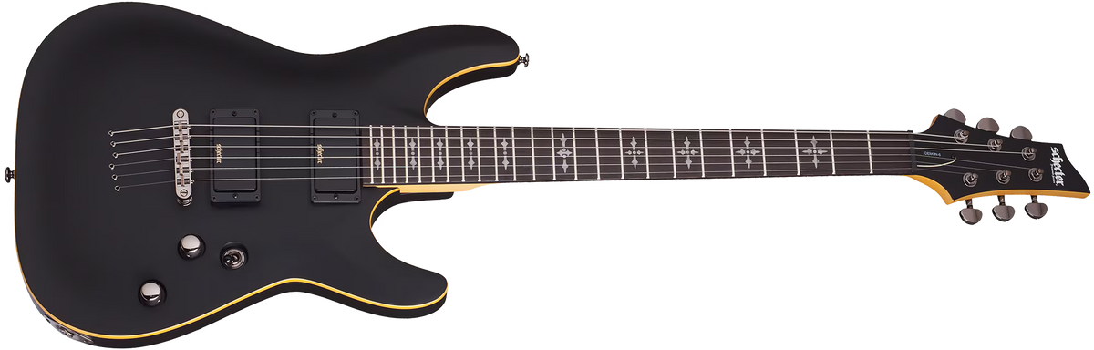Schecter - Demon-6 Electric Guitar - Aged Black Satin – Métronomie