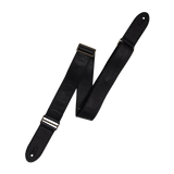 Levys - 2 Leather Adjustable Guitar Strap with Metal Ends - Black