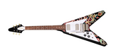 Epiphone - Guitare électrique Jimi Hendrix Love Drops Flying V en édition limitée avec étui rigide, pour gaucher - Ébène