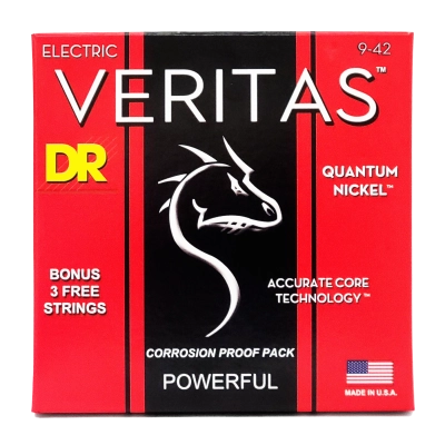 DR Strings - Cordes de guitare VERITAS Quantum Nickel 9-42