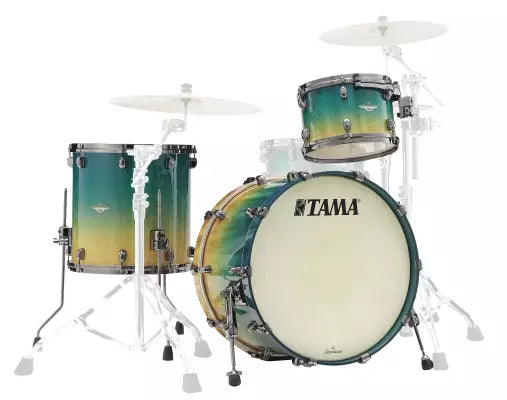 Tama - Starclassic Maple, batterie 3 fûts (22, 12, 16 pouces), accastillage nickel noir, finition Marine Shoreline Movingui Fade