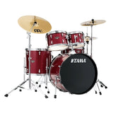 Tama - Batterie Imperialstar 5 pièces (22", 10", 12", 16", grosse caisse) avec cymbales et accessoires - Candy Apple Mist
