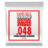 Corde simple pour guitare électrique Ernie Ball Classic, filée en nickel pur, .048