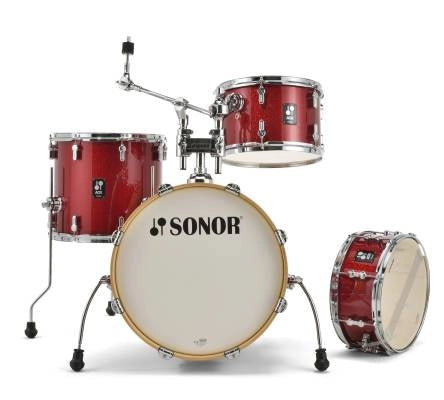 Sonor - AQX Jazz Kit de fûts 4 pièces (18, 12, 14, SD) - Rouge Lune Pailleté