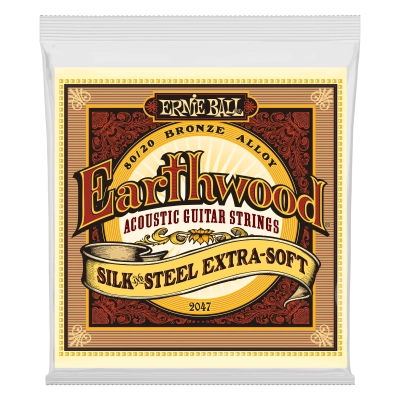 Cordes acoustiques Ernie Ball Earthwood Silk &amp; Steel Extra Soft 80/20 Bronze 10-50