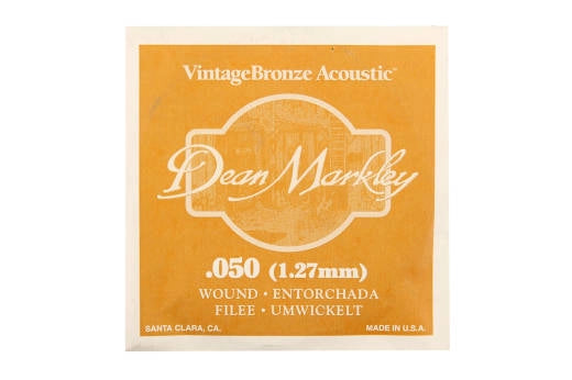 Dean Markley - Corde acoustique simple filée en bronze .050