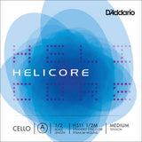 DAddario Orchestral - H511 1/2M - Helicore Cello Single A String, 1/2 Scale, Medium Tension