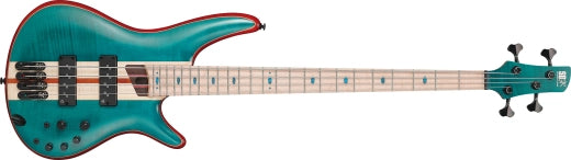 Ibanez - Guitare basse électrique SR Premium avec housse - Vert Caraïbes à faible brillance