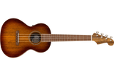 Fender - Rincon Tenor Acoustic/Electric Ukulele, Walnut Fingerboard with Gigbag - Aged Cognac Burst