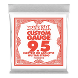 Cordes Ernie Ball en acier brut pour guitare électrique ou acoustique - .0095