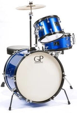 Granite Percussion - Batterie Junior 3 pièces (16", 10", grosse caisse) avec cymbales et accessoires - Bleu