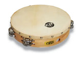 Latin Percussion - CP 10 inch Double Row Tambourine w/ Head - Steel